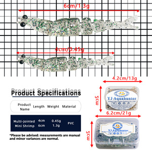Señuelo artificial biomimético multisegmentado de camarón de 6 cm y 1,3 g para pesca de lubina, señuelos de fondo YJL194 - Product Image 4