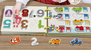 Grande <span class=keywords><strong>Libro</strong></span> Illustrato in Legno Silenzioso per Bambini 3-6 Anni, Educazione Precoce e Illuminazione Prescolare, Design con Velcro Resistente agli Strappi - Product Image 5