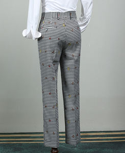 Costume 2 pièces brodé <span class=keywords><strong>noir</strong></span> <span class=keywords><strong>et</strong></span> <span class=keywords><strong>blanc</strong></span> <span class=keywords><strong>pied</strong></span>-<span class=keywords><strong>de</strong></span>-<span class=keywords><strong>poule</strong></span> simple boutonnage coupe ajustée pour homme pour mariage - Product Image 6