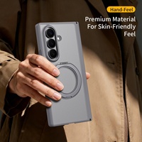 Casing Magnetik Matte Transparan dengan Engsel Pelindung 360 dan Penyangga untuk Samsung Galaxy Z Fold 8 Ultra / 8 7 6 5 4 Dilengkapi Kaca Film