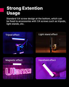 Offres Spéciales Ulanzi VL110 RGB Tube Vidéo Baguette Lumière <span class=keywords><strong>Photo</strong></span> <span class=keywords><strong>LED</strong></span> BÂTON Vidéo Portable Studio Camping Remplir Lumière Avec Sac étanche - Product Image 4