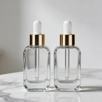 Bouteille en verre à compte-gouttes à fond épais, personnalisable, finition mate, 30 ml 50 ml, pour sérum, crème, soins capillaires et cutanés, luxe, perruques, mascara