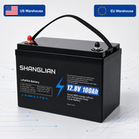 Batterie LiFePO4 12V 100Ah, pack de batteries 12,8V 1280Wh, 6000 cycles, batterie lithium à décharge profonde pour marine, camping-car, moteur de pêche à la traîne, solaire
