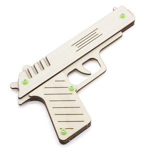 Modelo de pistola de madera para armar, kit de juguete educativo para niños, aprendizaje STEM, juguetes de ciencia e ingeniería, 7-9 años, operación manual - Product Image 1