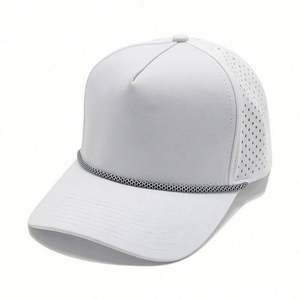 Gorra de béisbol de malla láser de secado rápido para exteriores con protección solar, gorra trucker de 5 paneles con cuerda - Product Image 6