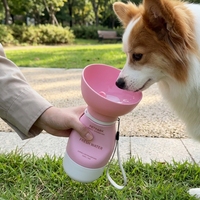 Bouteille d'eau portable pour chien, pliable, anti-fuite, 3 en 1, en silicone, pour la marche en plein air, les voyages, la nourriture et l'eau
