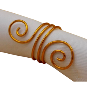 Rond de serviette en aluminium décoratif élégant classique anneau de serviette de fleur sur mesure pour la décoration de Table intérieur et extérieur - Product Image 3