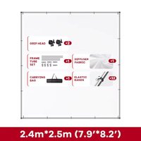 Kit de cadre de diffusion papillon portable 2,4x2,5m avec panneau diffuseur détachable pour accessoire de studio photo