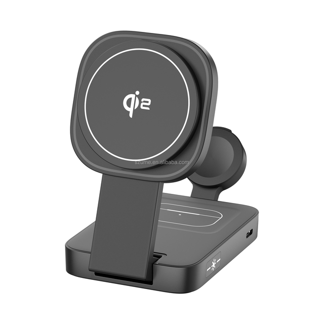 High-quality 3-in-1 Magnetic Fast Charging Stand with Type-C Port Foldable Design for Phone Headset Earphone Microphone Use
