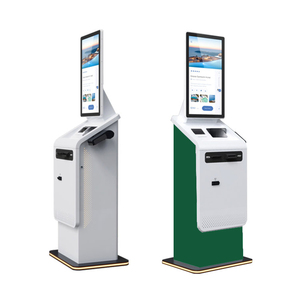 Kiosque de paiement multi-mode à écran tactile de 32 pouces, compatible SDK, sur pied, pour le dépôt d'espèces et les cartes, avec fonction de change. - Product Image 1