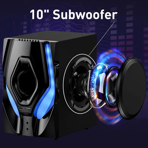 Sistema de Cine en Casa con 1200 Vatios de Potencia Máxima, Subwoofer de 10 Pulgadas, <span class=keywords><strong>Altavoces</strong></span> Estéreo con Cable 5.1/2.1, Sonido Envolvente - Product Image 3