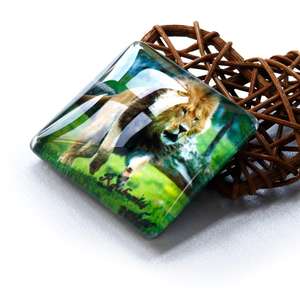 Aimants de réfrigérateur en verre avec logo personnalisé, aimant en cristal 3D en forme de dôme, souvenir néerlandais - Product Image 1