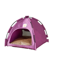 Maison pliable pour chat et chien d'intérieur/extérieur avec housse amovible et coussin doux lavable - Design mignon