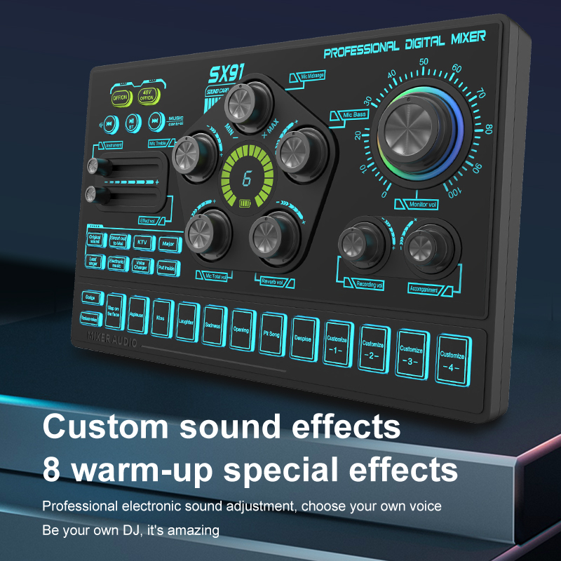 SX91 Sound Card for Professional Recording & Live Streaming | USB