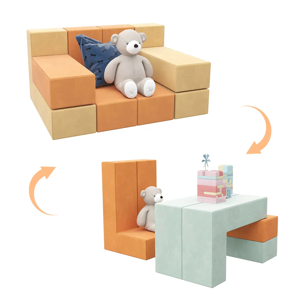 CertiPUR-US Certified Foam Open-ended Play And Cognitive Development Kids Modular Soft Play Couch