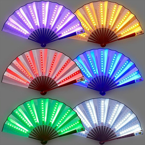 Éventail lumineux LED coloré en bambou, pliable, design moderne, pour les fêtes de remise de diplôme, Halloween, clubs - Product Image 6
