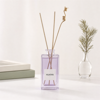 Flacon diffuseur de parfum en verre vide de 100 ml, forme trapézoïdale carrée, emballage personnalisé avec marquage à chaud
