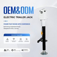 Cric électrique OEM 3500 lbs pour remorque de camping-car, cric de remorquage 12 V CC pour camping-car avec lumière LED, kit d'outils de levage