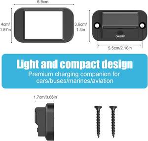 Hafif 30W PD USB-C 18W QC <span class=keywords><strong>3</strong></span>.0 12V Güç Soketi ABS Plastik Yüzey Montajlı Araç Şarj Cihazı <span class=keywords><strong>3</strong></span> Port <span class=keywords><strong>2</strong></span> USB-C Portlu Karavan Otobüs - Product Image 2