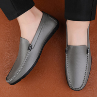Chaussures de marche décontractées pour homme, antidérapantes et confortables, en cuir, pour la conduite en extérieur