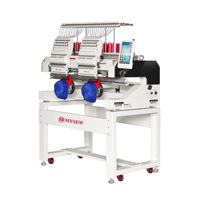 Machine à broder automatique informatisée MYSEW MBC1502 pour casquettes et broderies plates, avec moteur et deux têtes, 1200 tr/min, pour débutants