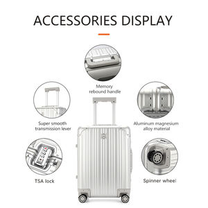 Vente en gros <span class=keywords><strong>de</strong></span> bagages <span class=keywords><strong>de</strong></span> cabine <span class=keywords><strong>de</strong></span> luxe sacs <span class=keywords><strong>de</strong></span> <span class=keywords><strong>voyage</strong></span> <span class=keywords><strong>valise</strong></span> en aluminium <span class=keywords><strong>valise</strong></span> cabine cobimation noire et argentée - Product Image 5