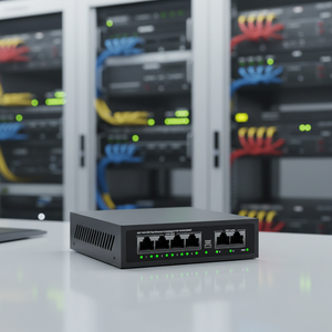 Switch de Red PoE de 6 Puertos al por Mayor de Fábrica, 4*100M PoE + 2 Uplink 1.2Gbps Full-Duplex, Carcasa Metálica, Plug&Play, IEEE802.3AF/AT, VLAN - Product Image 2