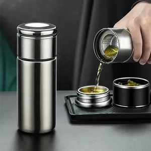 Frasco de vacío de té doble de acero inoxidable 316 con filtro a prueba de fugas estilo de negocios termo taza botella de agua térmica vaso