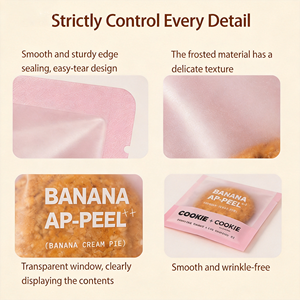 Sacs d'emballage personnalisés en plastique transparent givré thermoscellables pour aliments, bonbons, biscuits, emballages individuels de biscuits - Product Image 3