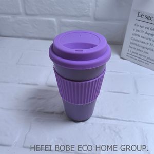 Eco Friendly riutilizzabile viaggio tazza di caffè 12oz RPET portare via tazze di bambù per andare tazze per il succo di caffè bevanda fredda tazza - Product Image 4