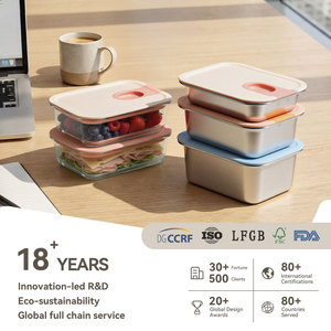 Recipientes de Vidrio para Almacenamiento de Alimentos, Aptos para Microondas, Lavavajillas y Libres de BPA, con Apertura a una Mano y a Prueba de Fugas, Novedad - Product Image 1
