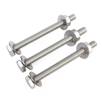 Vis hexagonales en acier inoxydable DIN933 DIN931, vis à filetage complet UNC, tige de vis longue traversante et jeu d'écrous allongés pour machines