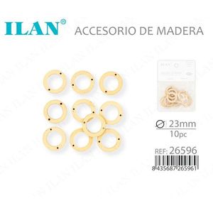 Accessorio Anello in Legno Ilan 23mm 10pz per Creazione Gioielli Fai da Te - Product Image 3