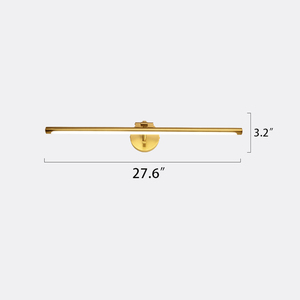 Dia.18/21/27 pouces Horizontal linéaire mur LED lampe moderne Simple américain en laiton massif salle de bain vanité lumière - Product Image 2
