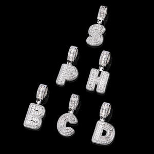 Collier pendentif en zircon avec initiales <span class=keywords><strong>de</strong></span> l'alphabet arabe A-Z 26 lettres, bijoux hip-hop tendance - Product Image 3