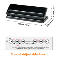 Poinçon réglable à 6 trous avec marque de positionnement, poinçon quotidien pour A4 A5 A6 B7, classeur à Six anneaux, planificateurs, recharge de Pages, poinçon