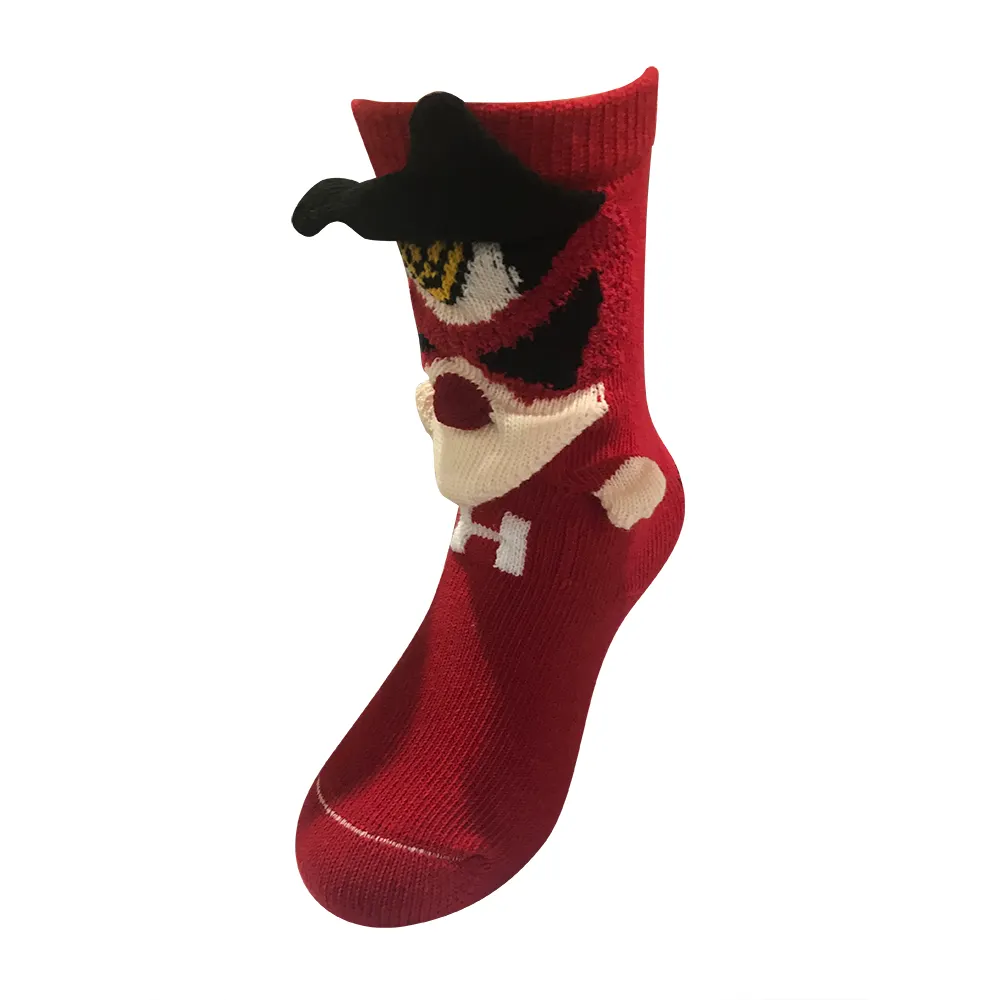 Noel yeni tasarım örme 3d komik yenilik erkekler oyuncak sevimli çorap ile hayvan desen