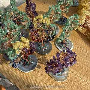 15-16 सेमी क्रिस्टल ढीले चिप्स एगेट कोस्टर नेटुर ग्रीन एवेन्टीयूरिन ट्री डिकोर के लिए फेंगशुई - Product Image 3