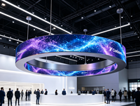 Écran LED circulaire suspendu, écran LED créatif pour la publicité en intérieur, mur vidéo LED pour centre commercial, exposition, hall d'hôtel