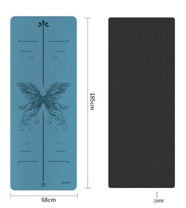 Esterilla de Yoga de PU de goma rosa de 5mm personalizada, regalo para el día de la madre de Pilates - Product Image 4