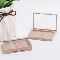 Trousse à cosmétiques en plastique vide personnalisée Palettes de fard à paupières 2 couleurs Poudre fard à joues Conteneur pour emballage de maquillage Logo personnalisé
