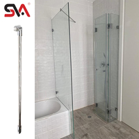 Barres de support de porte de douche en verre en acier inoxydable SVA-185 OEM ODM, acier inoxydable 304