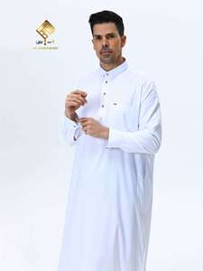 Qamis arabe élégant pour homme – Robe de prière douce et respirante à manches longues, lavable en machine, polyvalente toutes saisons, excellente idée pour cette année - Product Image 5