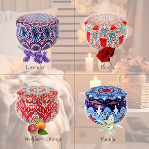 Lot de 4 bougies en étain en gros, bougies parfumées à la cire de soja et aux huiles essentielles, cadeaux personnalisés - Product Image 3