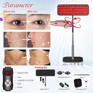 Dispositivo <span class=keywords><strong>de</strong></span> Panel <span class=keywords><strong>de</strong></span> Luz Infrarroja Cercana <span class=keywords><strong>de</strong></span> 660nm y 850nm para Uso Facial y Corporal en el Hogar, con Soporte Ajustable y Temporizador, Lámpara LED <span class=keywords><strong>de</strong></span> Luz Roja - Product Image 6