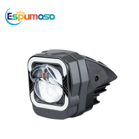 Feux de brouillard pour moto Espumoso Laser Bi-LED, projecteurs à double faisceau blanc et jaune, anneau d'ange bleu, œil de démon rouge pour véhicules tout-terrain