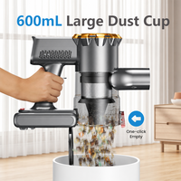 Aspirateur balai sans fil, autonomie de 45 minutes, bac à poussière de 0,6 L, léger, LED 180° °   Brosse pivotante domestique HEPA avec certification CE/CB