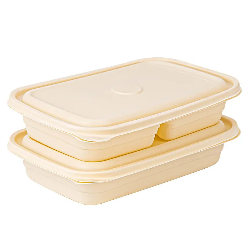 Biodegradable Food Packaging Corn Starch Lunch Box with Cover 500ml Disposable Meal Container with Lid