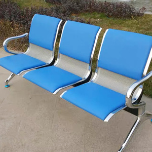 Silla de infusión Bazhou Oulang de acero inoxidable, fila de sillas con cojines, área de espera de hospital, asientos públicos de tres plazas - Product Image 1