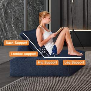 लिविंग रूम के लिए हटाने योग्य बैक कुशन नरम कपड़े सोफे के साथ मॉड्यूलर अनुभागीय सोफे सोफे बिस्तर - Product Image 5